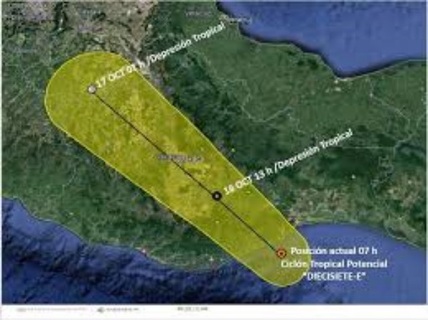 Se intensificarán lluvias en Oaxaca por Ciclón Tropical 17-E: CEPCO