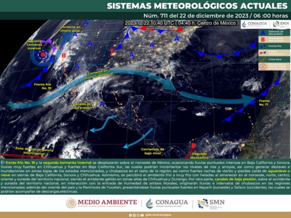 Prevén cielo despejado y temperaturas bajas en la entidad