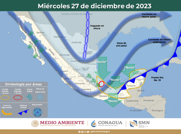 Continuarán bajas temperaturas en Mixteca, Sierra de Juárez y Sierra Sur; posibles lluvias aisladas en resto del estado