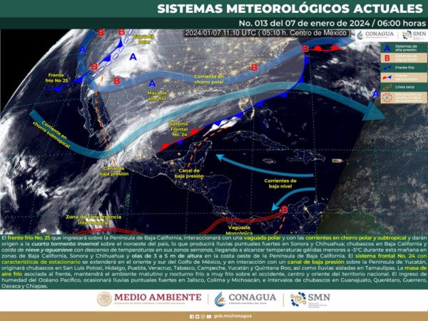 Se prevén lluvias ligeras, bajas temperaturas y fuertes vientos en distintas partes del estado: Protección Civil