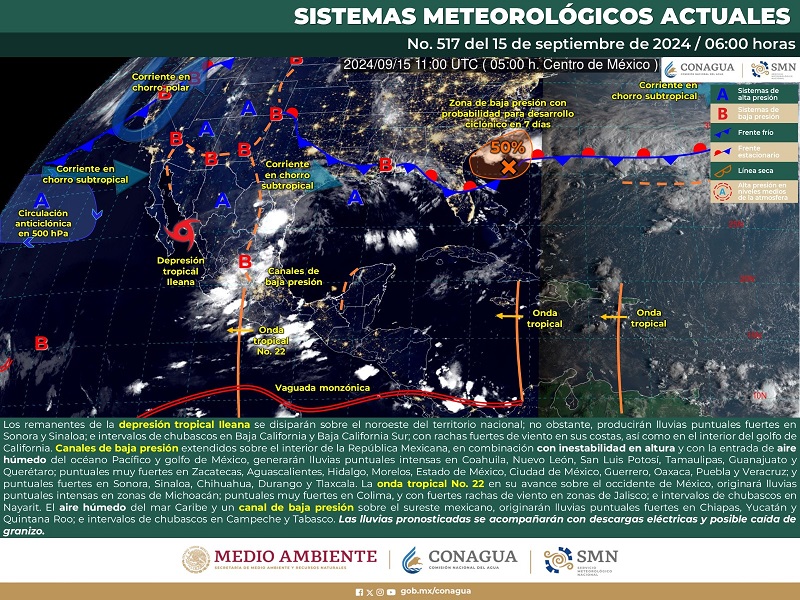 Seguirán las lluvias en Oaxaca por onda tropical número 22