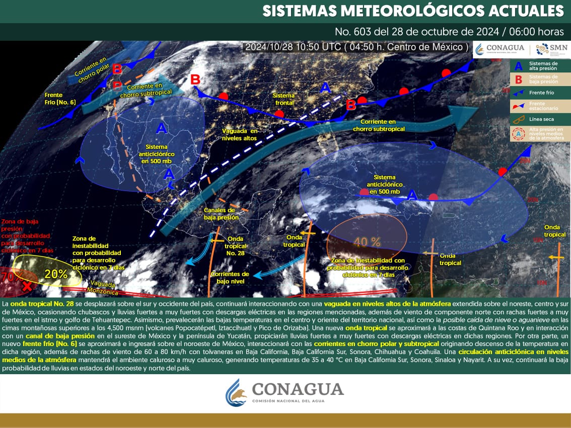 Este lunes se mantendrán las lluvias con chubascos en algunas regiones de Oaxaca
