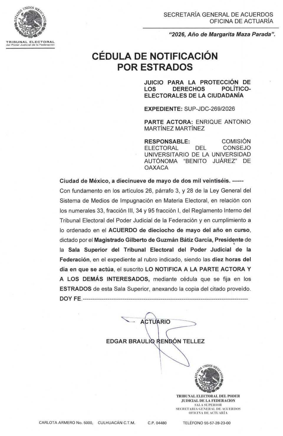 A nuestra comunidad universitaria