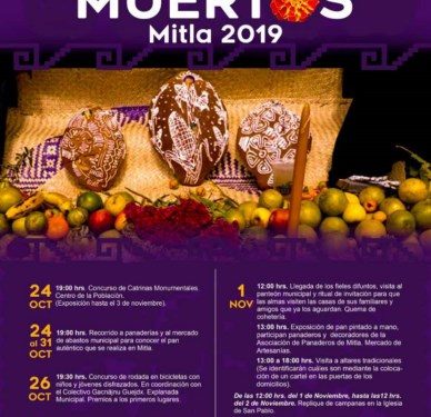 habrá exposición de pan pintado a mano; se podrá visitar altares tradicionales en diferentes casas de la comunidad y habrá concurso de comparsas con premiación a los tres primeros lugares.