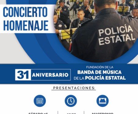Sonará el Alcalá con la Banda de Música de la Policía Estatal; invitan SSPO y Seculta