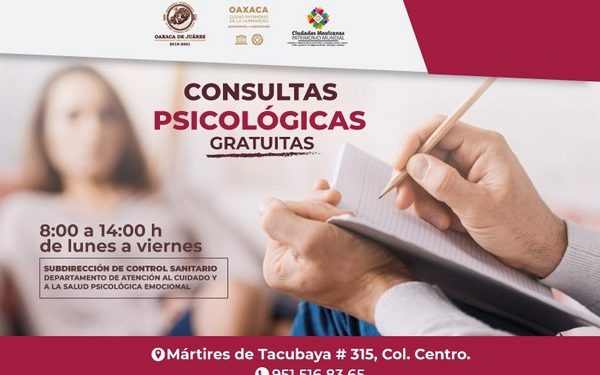 Ofrece Gobierno de Oaxaca de Juárez opción para cuidado de la salud emocional