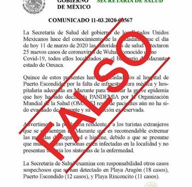 Pide SSO no difundir información falsa sobre COVID-19