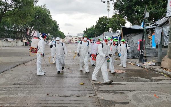 se realizan labores de sanitización para resguardar esta zona