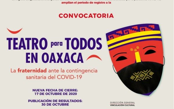 Amplía Seculta plazo de inscripción de la Convocatoria  “Teatro para Todos en Oaxaca”