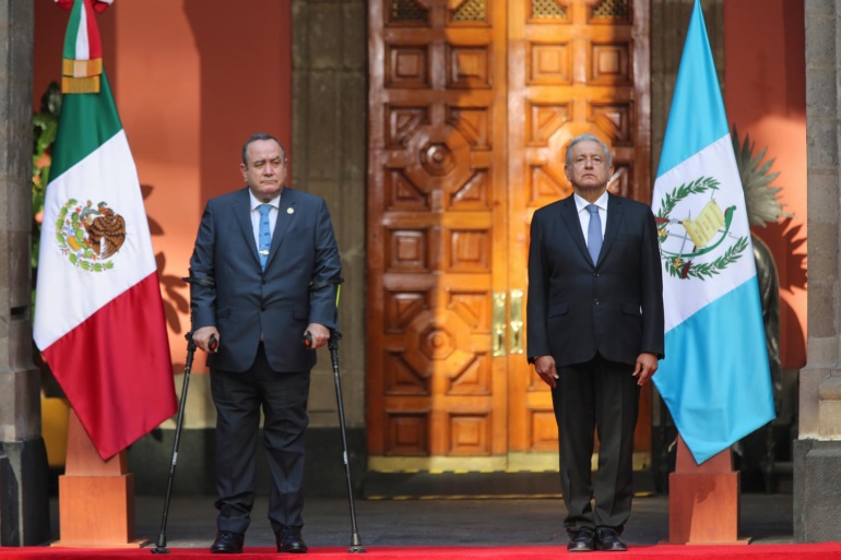 presidente de la República de Guatemala, Alejandro Giammattei, quien realiza una visita oficial a México.