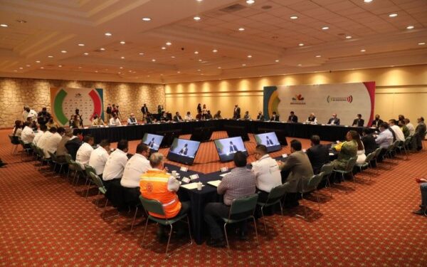 protesta a las y los integrantes del Comité Estatal de Emergencias y Desastres para la Temporada de Lluvias y Ciclones Tropicales 2021