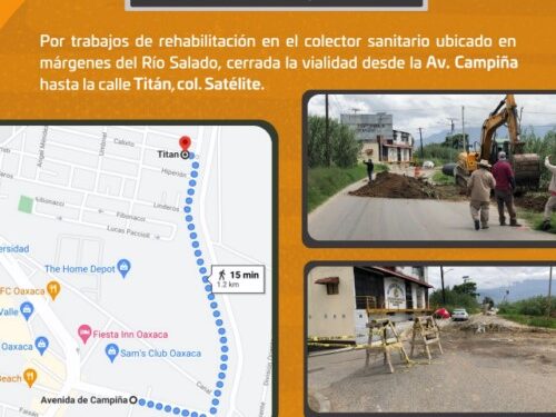 Inicia SAPAO trabajos de reparación de tubería de drenaje sanitario sobre el bordo del río Salado
