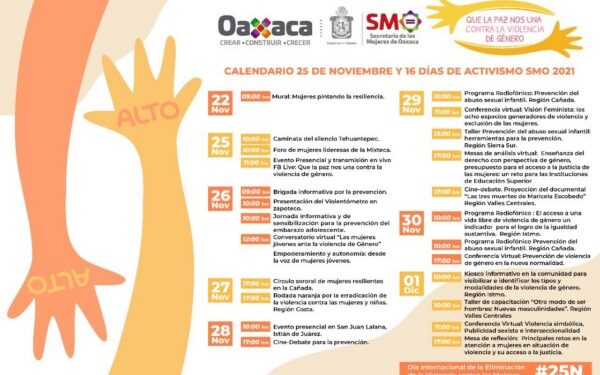 •                     Para conmemorar el Día Internacional de la Eliminación de la Violencia contra la Mujer