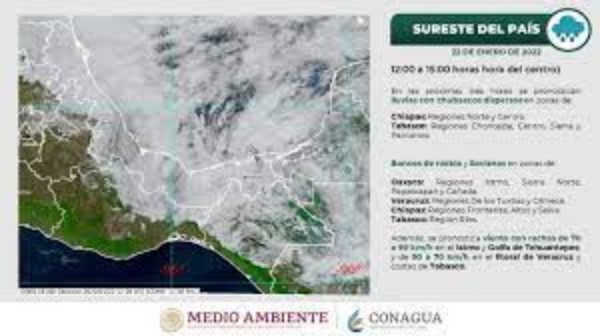 ·         Se pronostica “Evento de norte” fuerte a intenso en el oriente del Istmo, así como oleaje elevado en aguas del Golfo de Tehuantepec