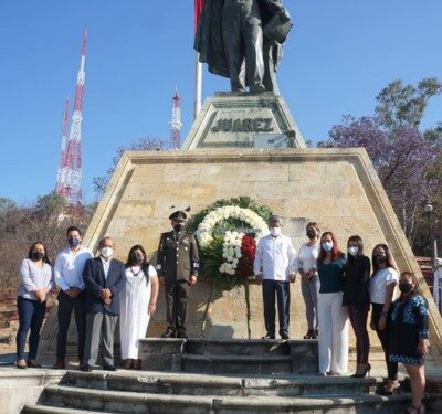 ●       El edil capitalino conmemoró el aniversario número 216 del natalicio de Benito Pablo Juárez García.