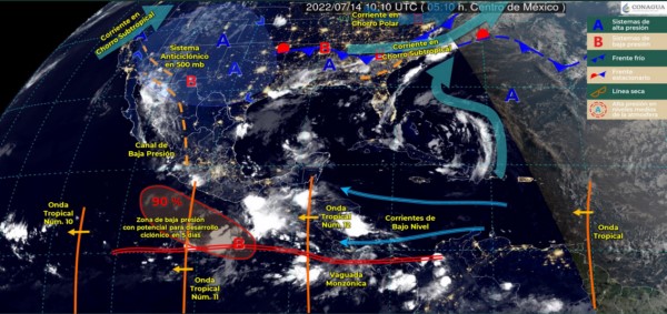 ·         Se esperan lluvias fuertes y aguaceros en cortos periodos de tiemp