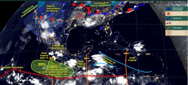 ·        Se mantienen el monitoreo de un tren de ondas tropicales sobre el Caribe