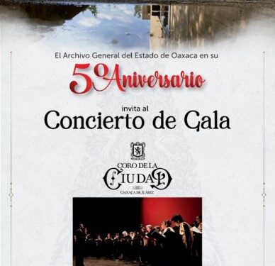 para celebrar su quinto aniversario, que tendrá la participación del Coro de la ciudad de Oaxaca.