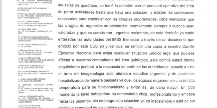 HRAEO, paro de  labores operativa por falta de condiciones