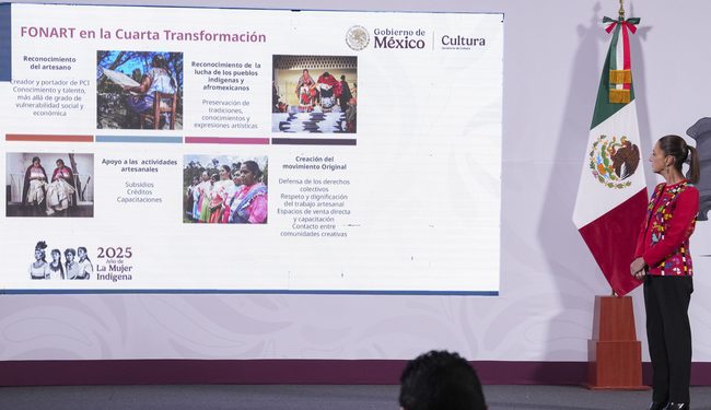 Presidenta: A través del FONART y Original se apoyará a 140% más artesanas y artesanos mexicanos como parte del Plan México
